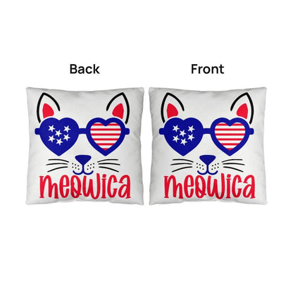 Mewoica Cat Patriotic Indoor-Outdoor Pillow - Mallard Moon Gift Shop