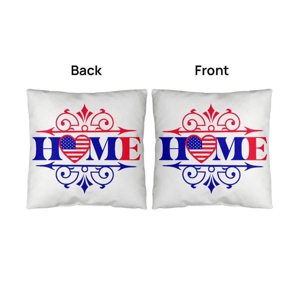 Home Patriotic Indoor-Outdoor Pillow - Mallard Moon Gift Shop
