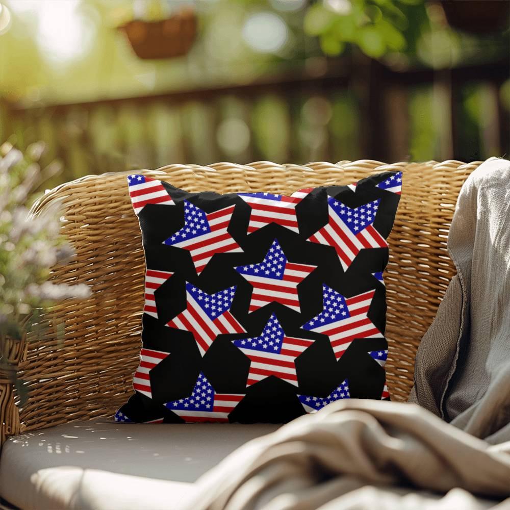 America Stars Patriotic Indoor-Outdoor Pillow - Mallard Moon Gift Shop