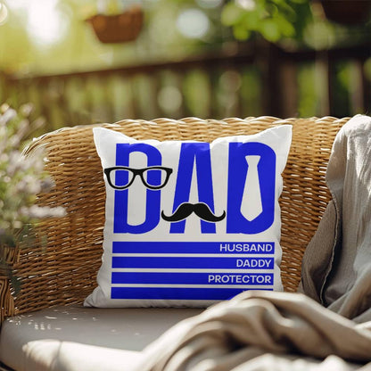 Dad Husband Daddy Protector Hero Comfy Indoor-Outdoor Pillow - Mallard Moon Gift Shop