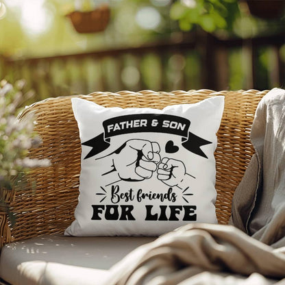 Father and Son Best Friends for Life Comfy Indoor-Outdoor Pillow - Mallard Moon Gift Shop