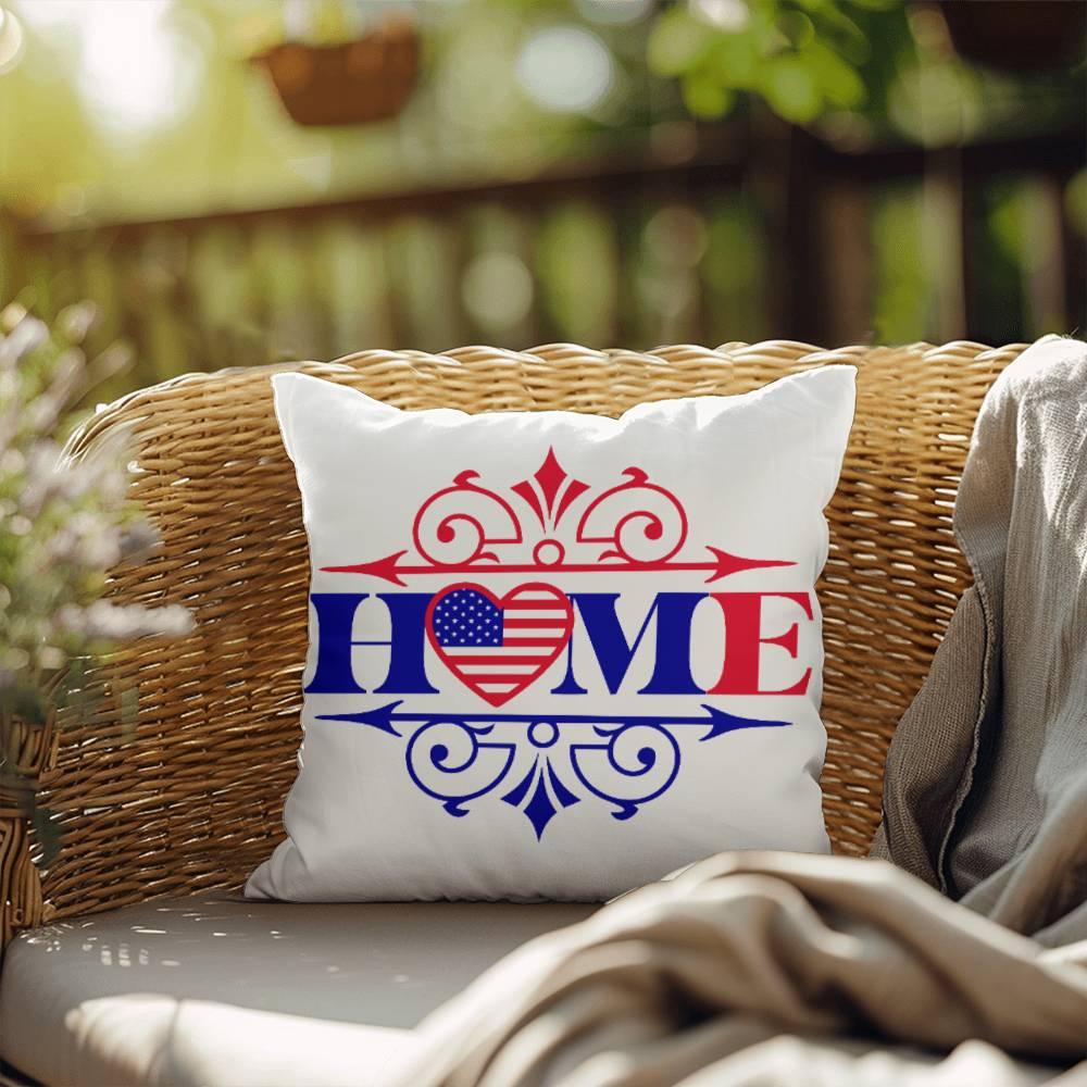 Home Patriotic Indoor-Outdoor Pillow - Mallard Moon Gift Shop
