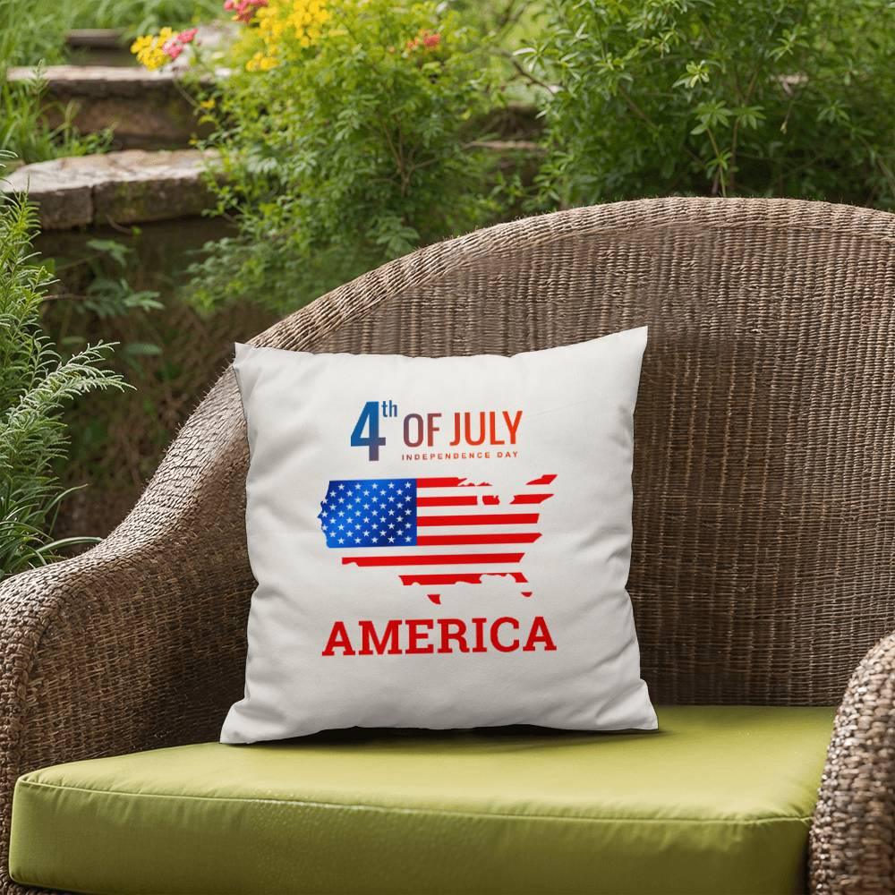 July 4th in America Patriotic Indoor-Outdoor Pillow - Mallard Moon Gift Shop