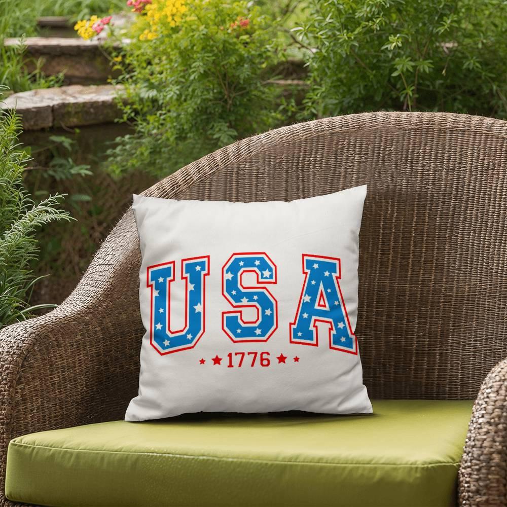 USA 1776 Patriotic Indoor-Outdoor Pillow - Mallard Moon Gift Shop