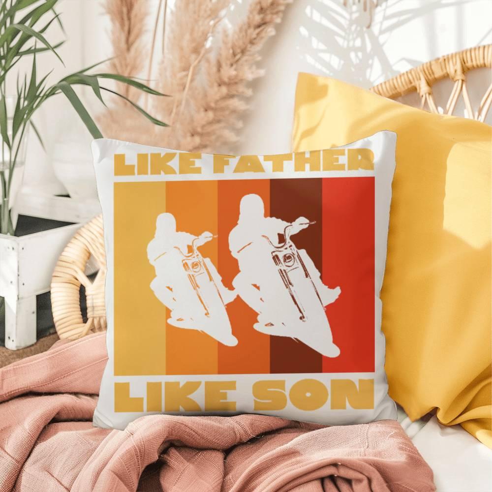 Like Father Like Son Motorcycle Buddies Comfy Indoor-Outdoor Pillow - Mallard Moon Gift Shop