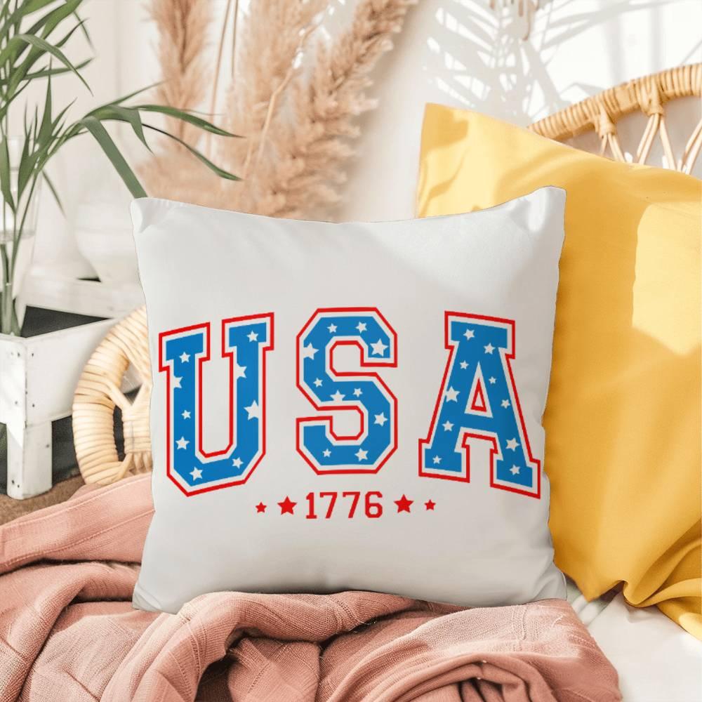 USA 1776 Patriotic Indoor-Outdoor Pillow - Mallard Moon Gift Shop