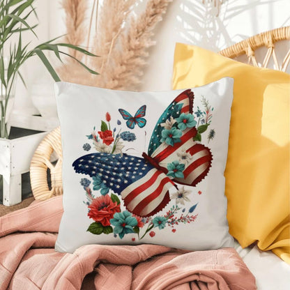 Butterfly Bouquet Patriotic Indoor-Outdoor Pillow - Mallard Moon Gift Shop