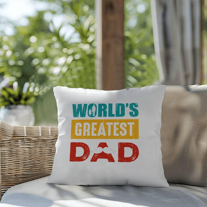 Gift for Dad World's Greatest Dad Indoor Outdoor Pillow - Mallard Moon Gift Shop