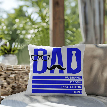 Dad Husband Daddy Protector Hero Comfy Indoor-Outdoor Pillow - Mallard Moon Gift Shop