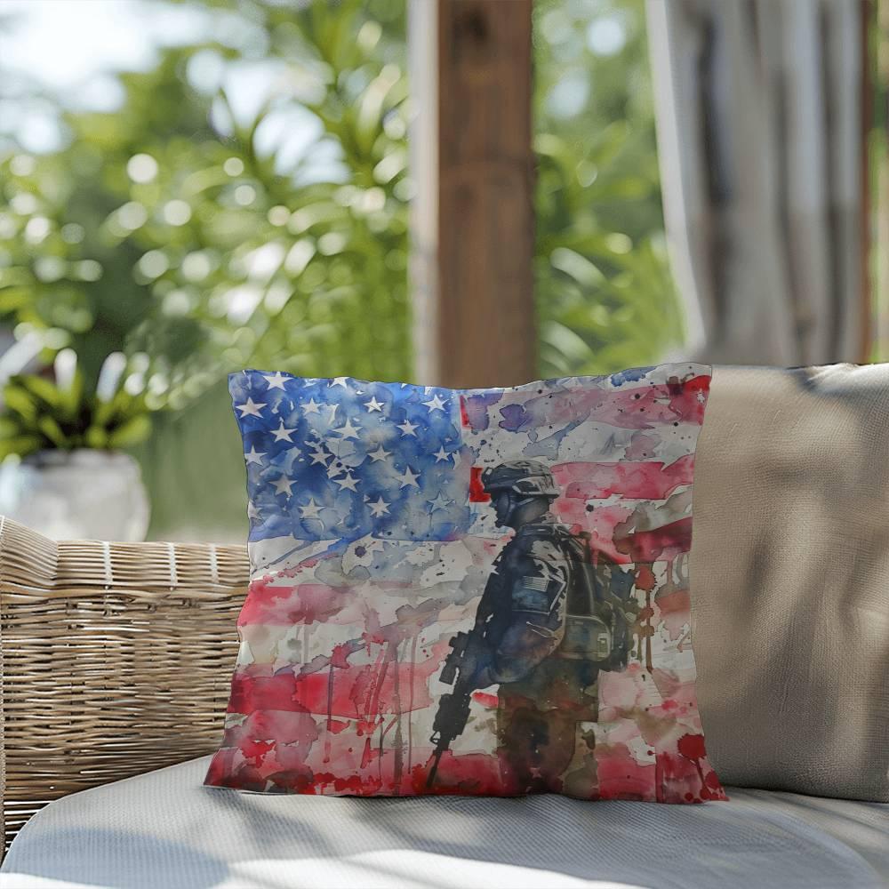 American Soldier Patriotic Indoor-Outdoor-Pillow Home Decor - Mallard Moon Gift Shop