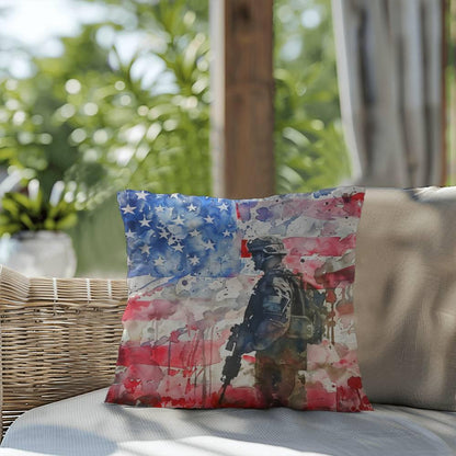 American Soldier Patriotic Indoor-Outdoor-Pillow Home Decor - Mallard Moon Gift Shop