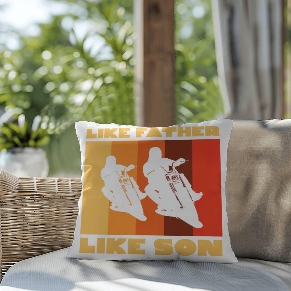 Like Father Like Son Motorcycle Buddies Comfy Indoor-Outdoor Pillow - Mallard Moon Gift Shop