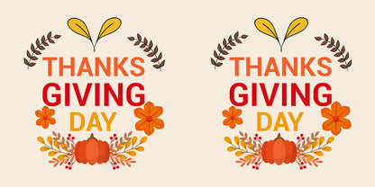 Thanksgiving Day Throw Pillow – Festive Pumpkin & Floral Fall Accent Cushion – Indoor/Outdoor, 3 Sizes - Mallard Moon