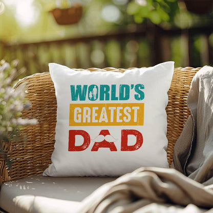 Gift for Dad World's Greatest Dad Indoor Outdoor Pillow - Mallard Moon Gift Shop