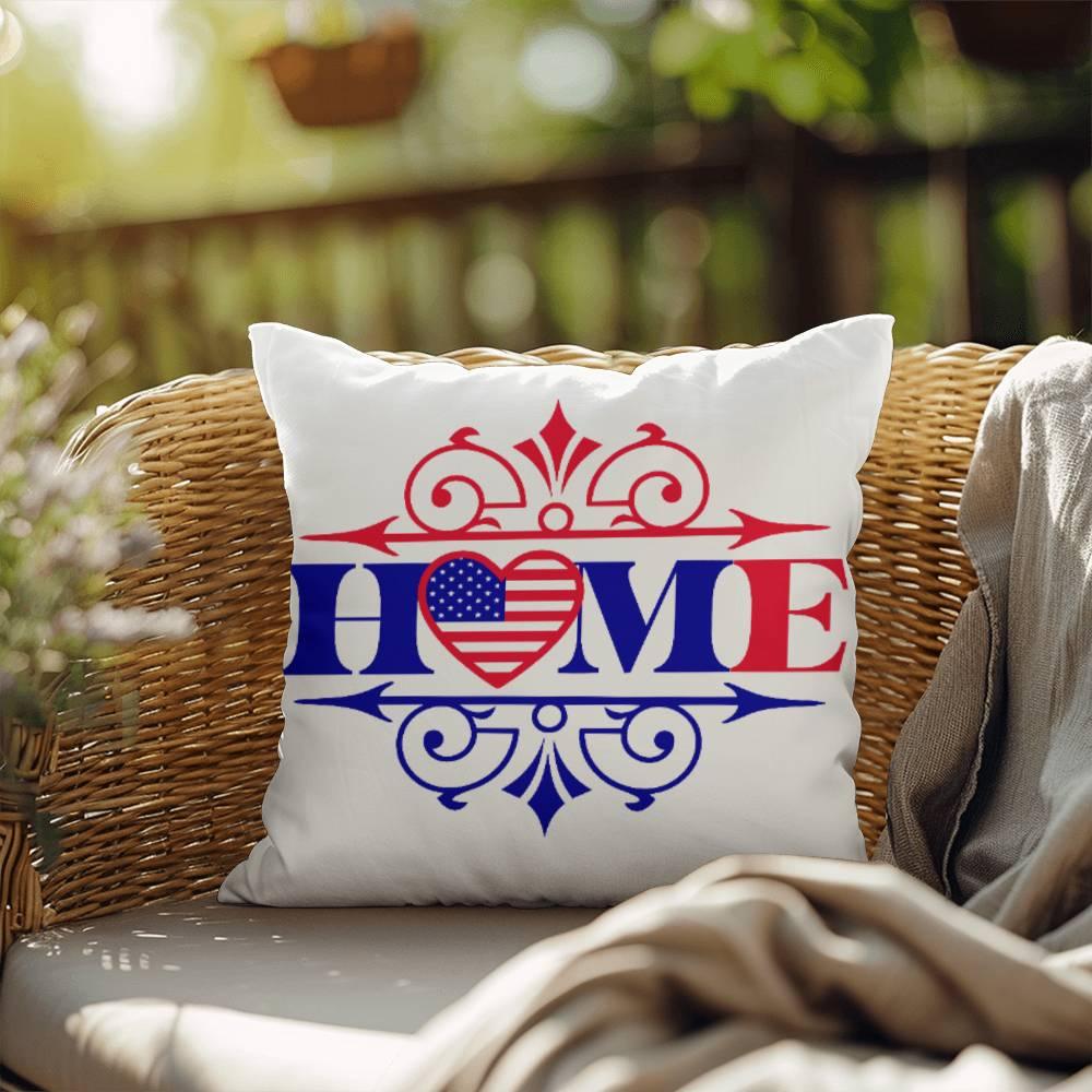 Home Patriotic Indoor-Outdoor Pillow - Mallard Moon Gift Shop