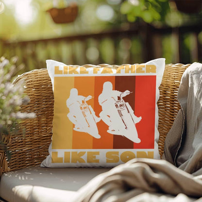 Like Father Like Son Motorcycle Buddies Comfy Indoor-Outdoor Pillow - Mallard Moon Gift Shop