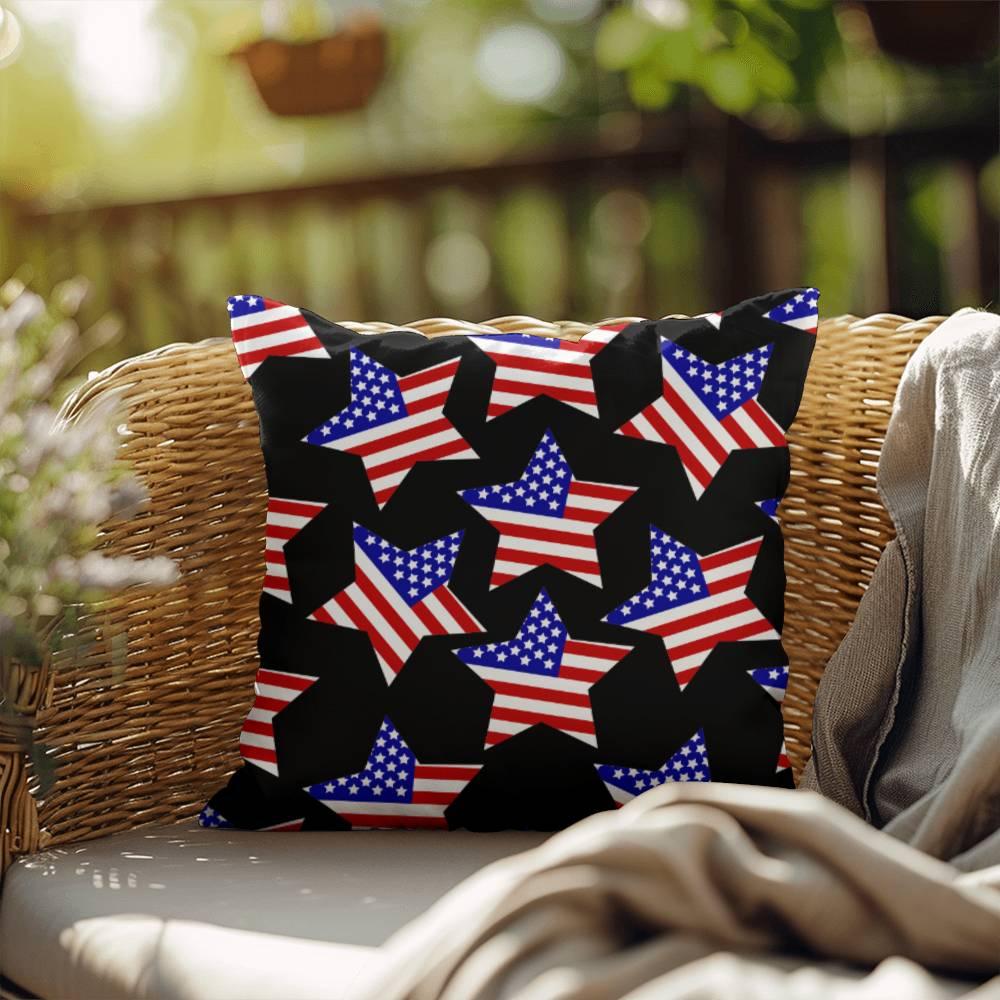 America Stars Patriotic Indoor-Outdoor Pillow - Mallard Moon Gift Shop