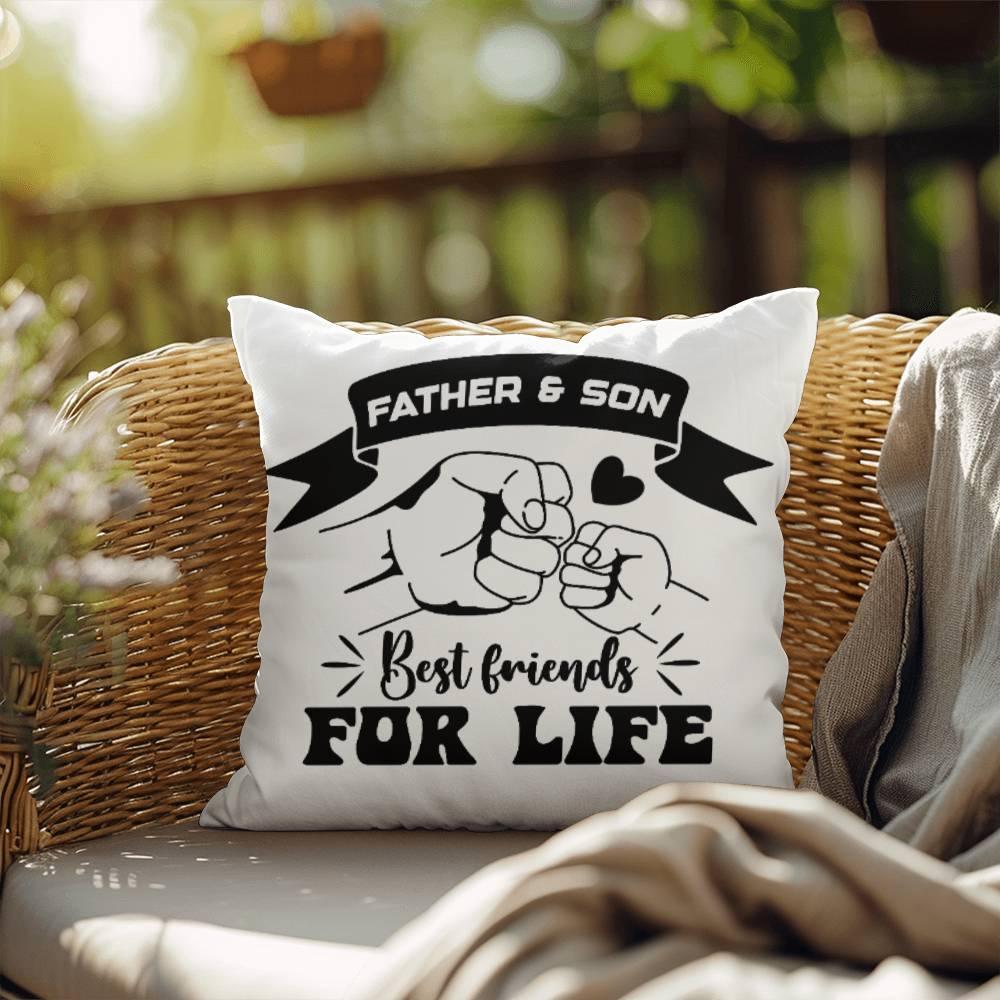 Father and Son Best Friends for Life Comfy Indoor-Outdoor Pillow - Mallard Moon Gift Shop