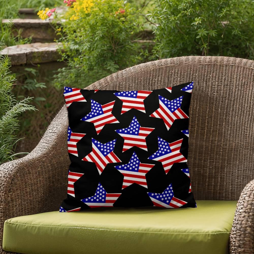 America Stars Patriotic Indoor-Outdoor Pillow - Mallard Moon Gift Shop
