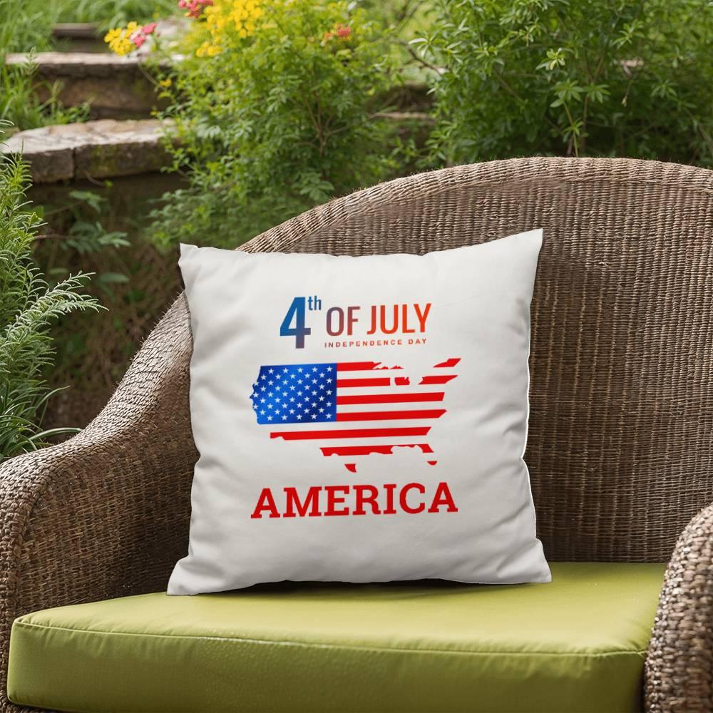 July 4th in America Patriotic Indoor-Outdoor Pillow - Mallard Moon Gift Shop
