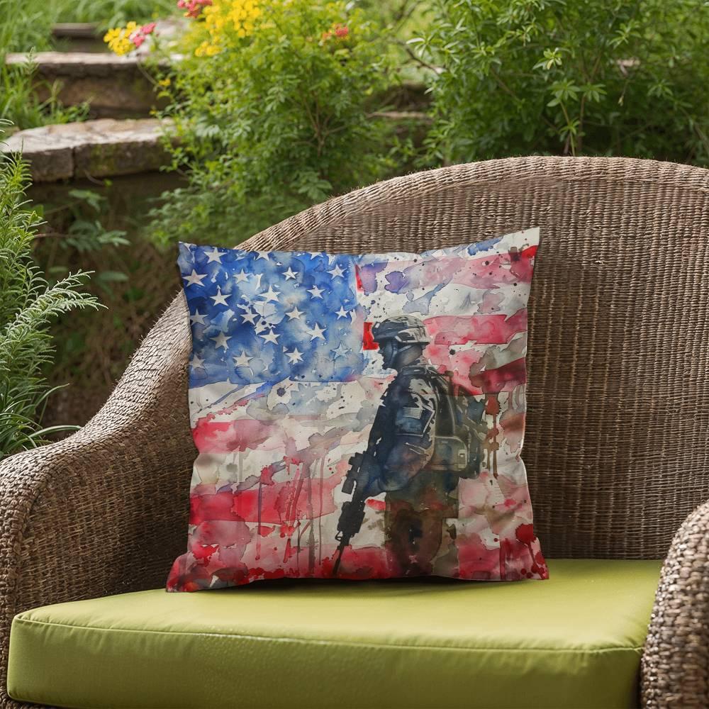 American Soldier Patriotic Indoor-Outdoor-Pillow Home Decor - Mallard Moon Gift Shop