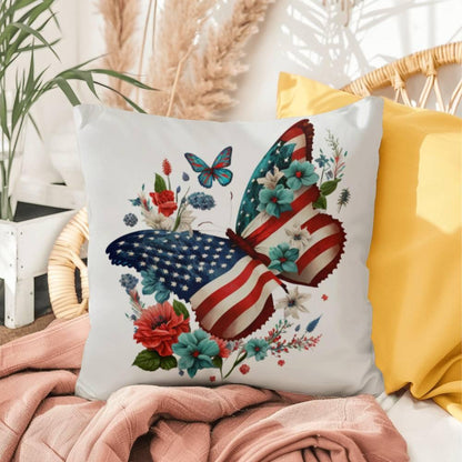 Butterfly Bouquet Patriotic Indoor-Outdoor Pillow - Mallard Moon Gift Shop