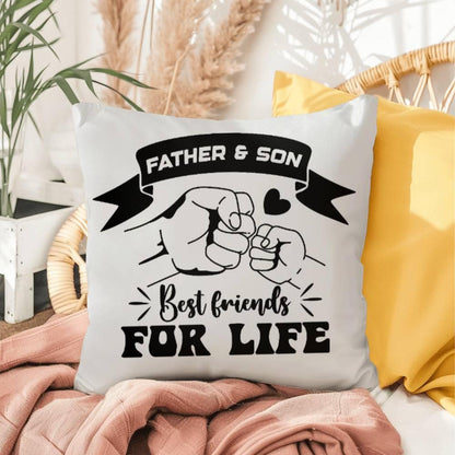Father and Son Best Friends for Life Comfy Indoor-Outdoor Pillow - Mallard Moon Gift Shop