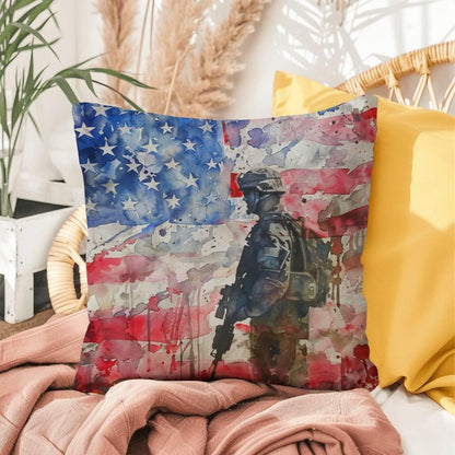 American Soldier Patriotic Indoor-Outdoor-Pillow Home Decor - Mallard Moon Gift Shop