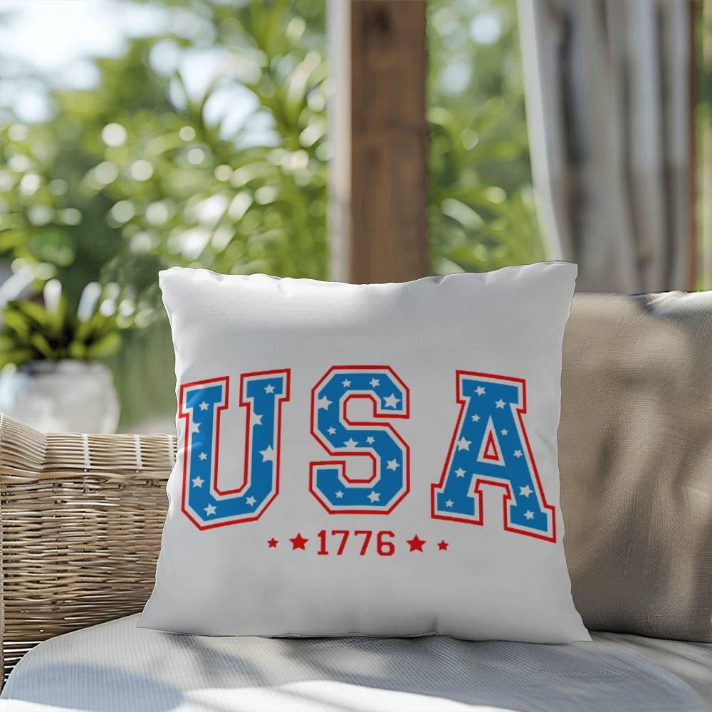 USA 1776 Patriotic Indoor-Outdoor Pillow - Mallard Moon Gift Shop