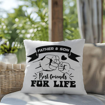 Father and Son Best Friends for Life Comfy Indoor-Outdoor Pillow - Mallard Moon Gift Shop