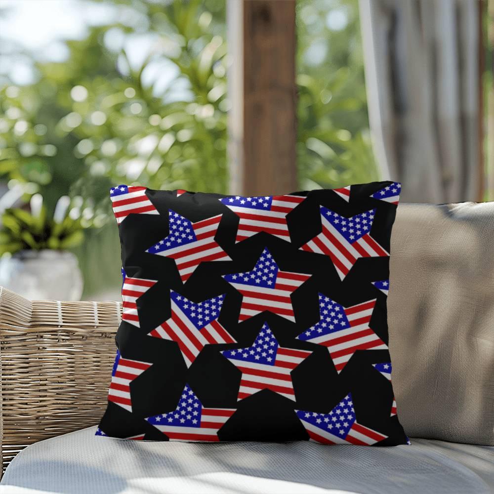 America Stars Patriotic Indoor-Outdoor Pillow - Mallard Moon Gift Shop