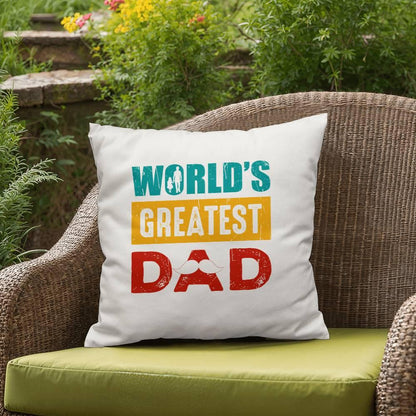 Gift for Dad World's Greatest Dad Indoor Outdoor Pillow - Mallard Moon Gift Shop