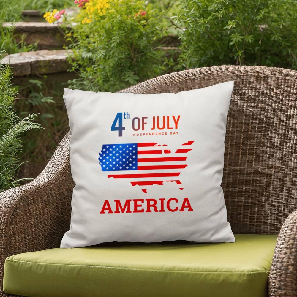 July 4th in America Patriotic Indoor-Outdoor Pillow - Mallard Moon Gift Shop