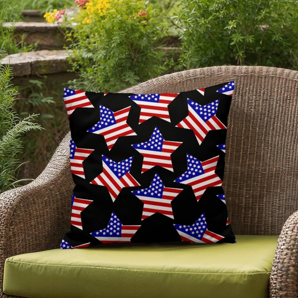 America Stars Patriotic Indoor-Outdoor Pillow - Mallard Moon Gift Shop