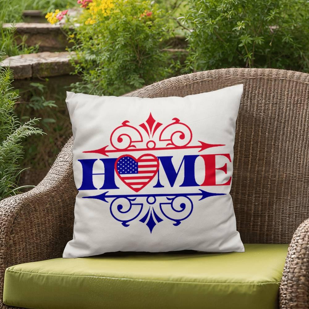 Home Patriotic Indoor-Outdoor Pillow - Mallard Moon Gift Shop