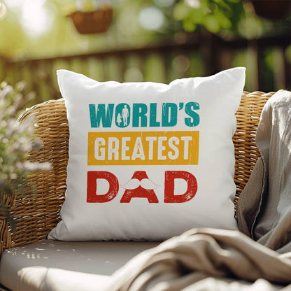 Gift for Dad World's Greatest Dad Indoor Outdoor Pillow - Mallard Moon Gift Shop