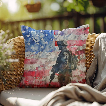 American Soldier Patriotic Indoor-Outdoor-Pillow Home Decor - Mallard Moon Gift Shop