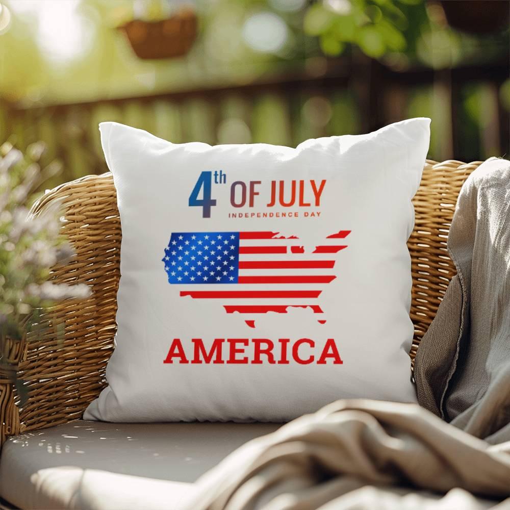 July 4th in America Patriotic Indoor-Outdoor Pillow - Mallard Moon Gift Shop
