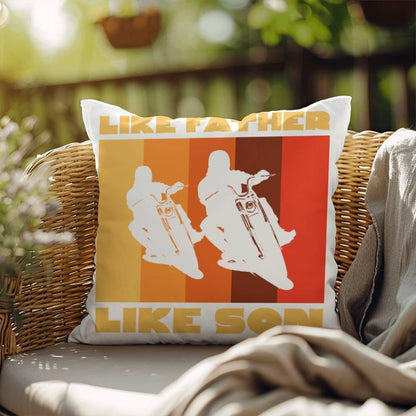 Like Father Like Son Motorcycle Buddies Comfy Indoor-Outdoor Pillow - Mallard Moon Gift Shop