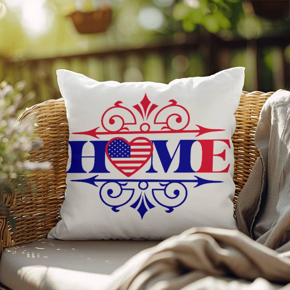 Home Patriotic Indoor-Outdoor Pillow - Mallard Moon Gift Shop