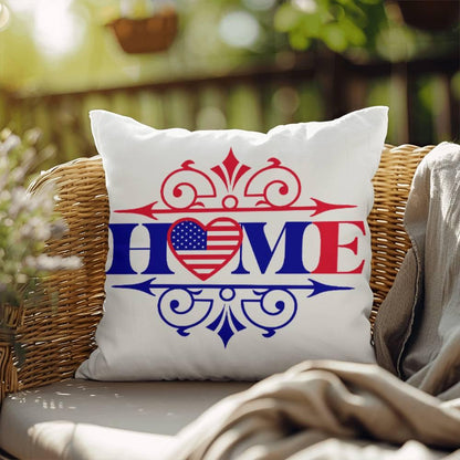 Home Patriotic Indoor-Outdoor Pillow - Mallard Moon Gift Shop