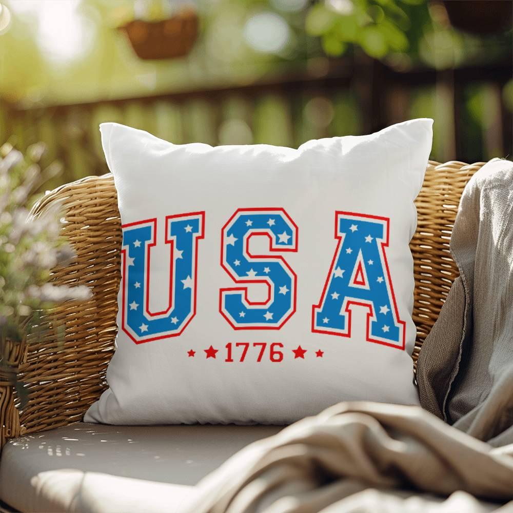 USA 1776 Patriotic Indoor-Outdoor Pillow - Mallard Moon Gift Shop