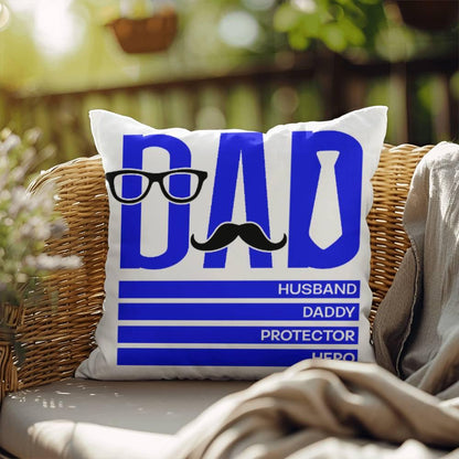 Dad Husband Daddy Protector Hero Comfy Indoor-Outdoor Pillow - Mallard Moon Gift Shop