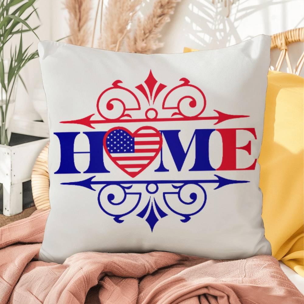 Home Patriotic Indoor-Outdoor Pillow - Mallard Moon Gift Shop