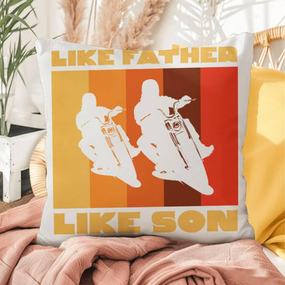 Like Father Like Son Motorcycle Buddies Comfy Indoor-Outdoor Pillow - Mallard Moon Gift Shop