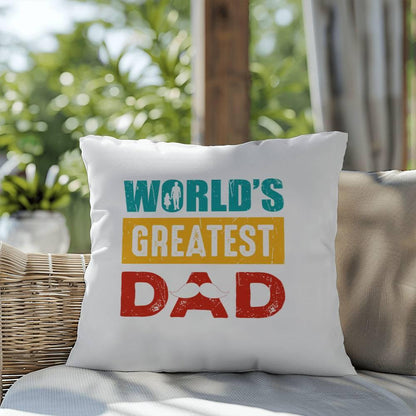 Gift for Dad World's Greatest Dad Indoor Outdoor Pillow - Mallard Moon Gift Shop