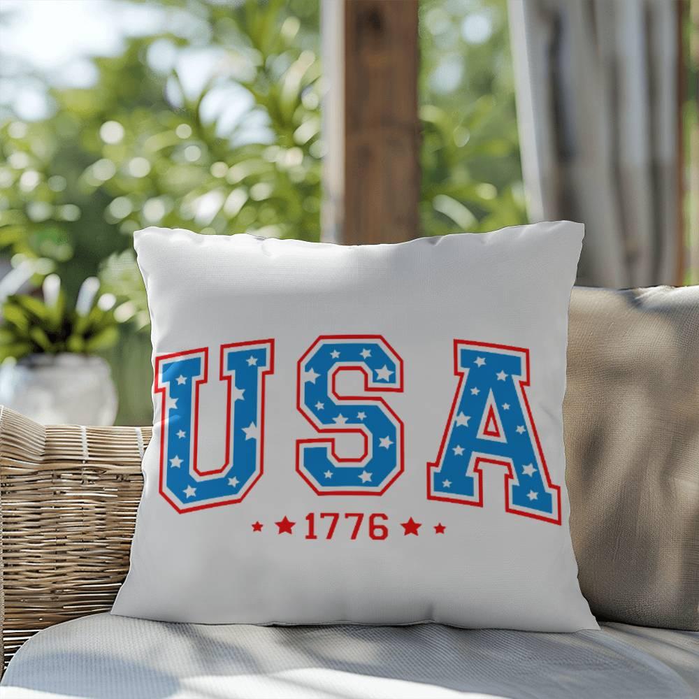 USA 1776 Patriotic Indoor-Outdoor Pillow - Mallard Moon Gift Shop