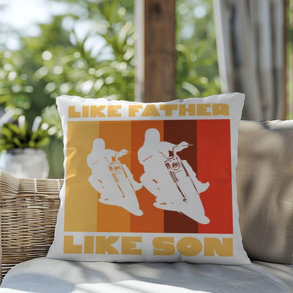 Like Father Like Son Motorcycle Buddies Comfy Indoor-Outdoor Pillow - Mallard Moon Gift Shop