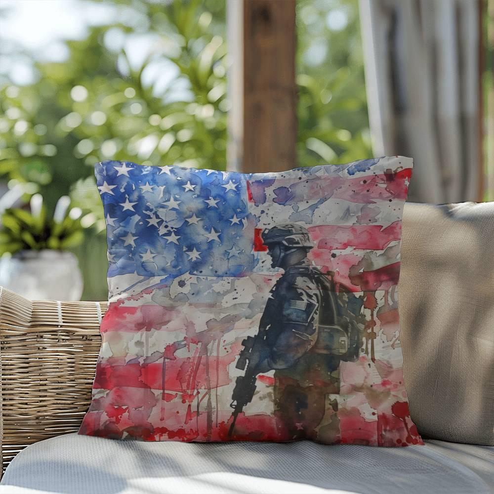 American Soldier Patriotic Indoor-Outdoor-Pillow Home Decor - Mallard Moon Gift Shop