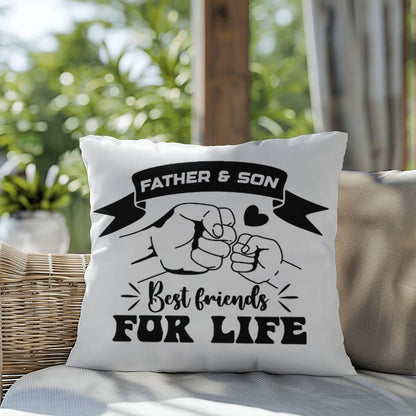 Father and Son Best Friends for Life Comfy Indoor-Outdoor Pillow - Mallard Moon Gift Shop